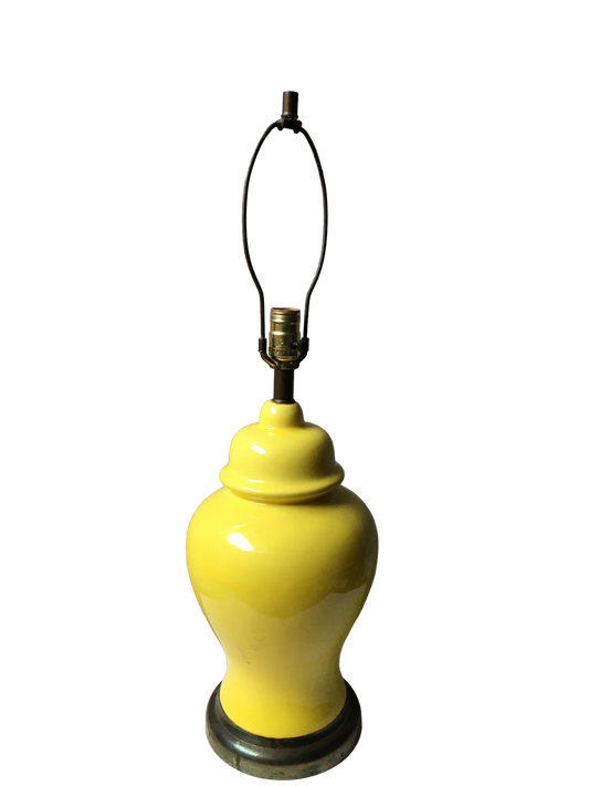 MCM Yellow Porcelain Lamp